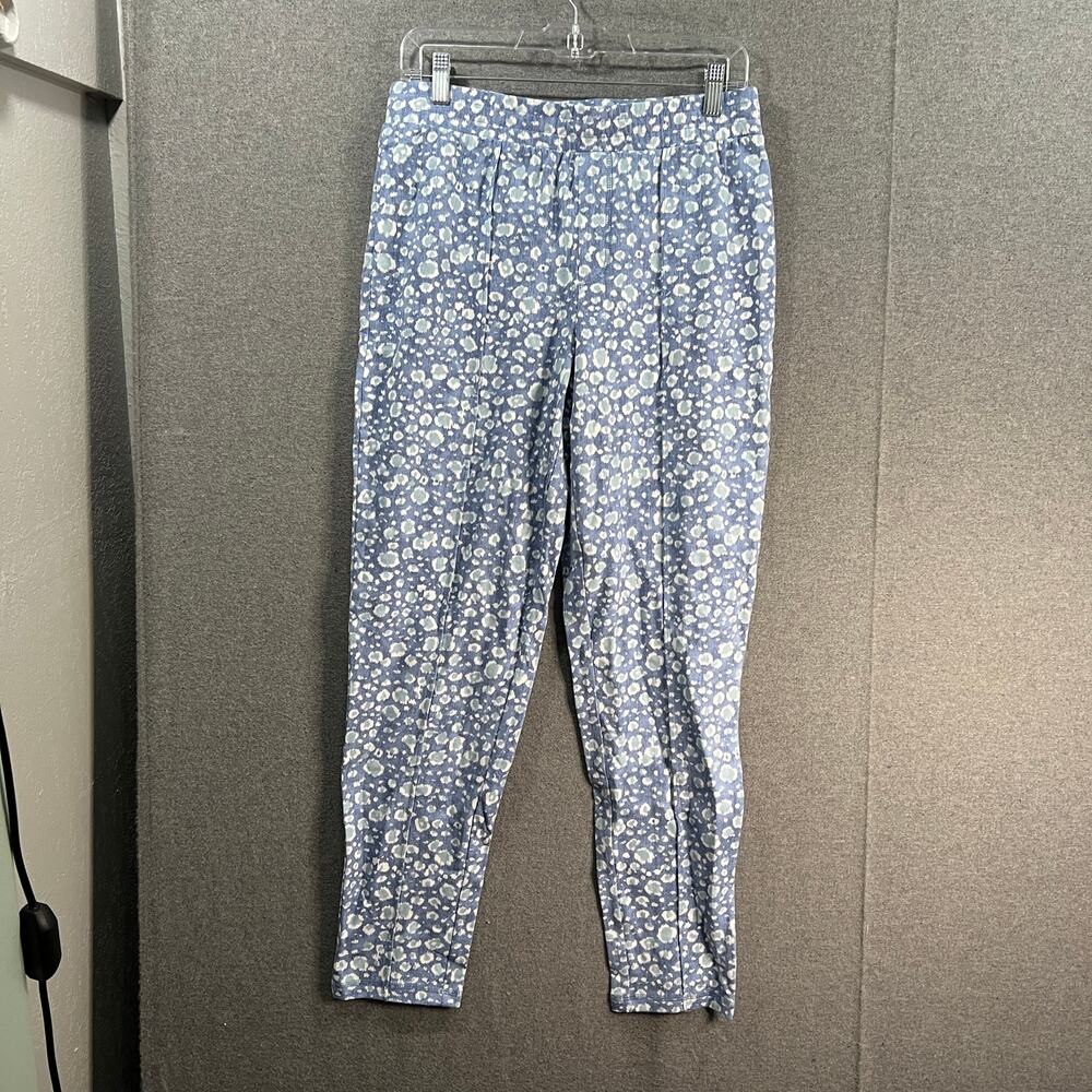 Isaac Mizrahi Live! Regular Soha French Terry Jogger Pants Blue Animal, Small
